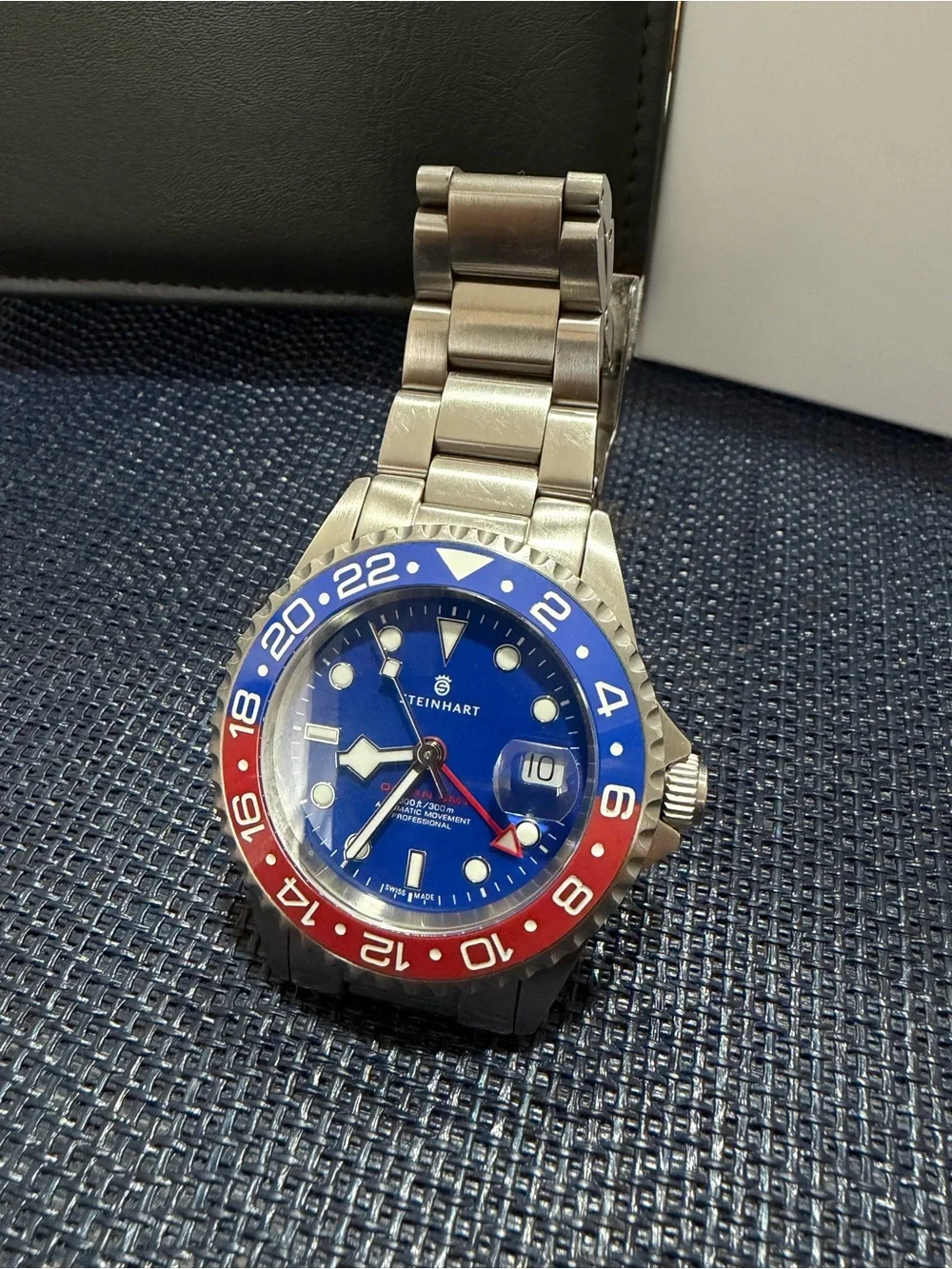 Steinhart Ocean One GMT blue red
